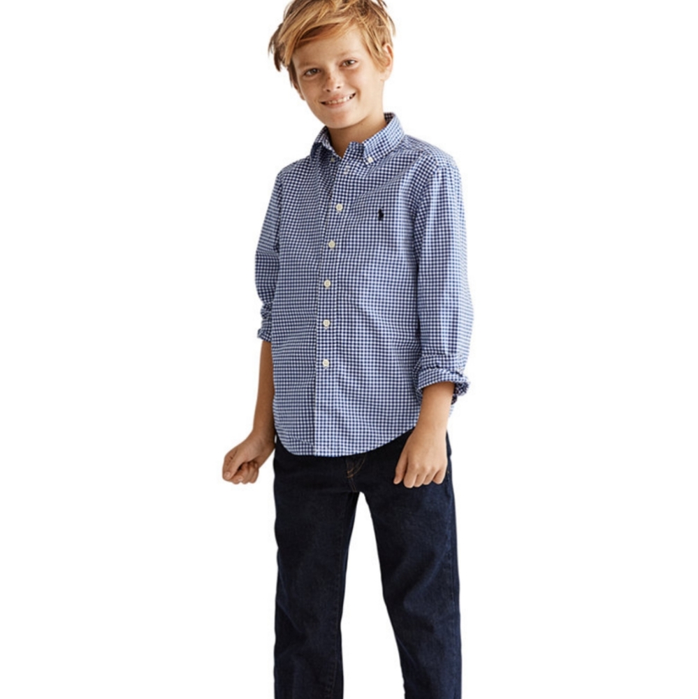 Ralph Lauren Boys' Gingham Button-Down Shirt - Big Kid Size 6